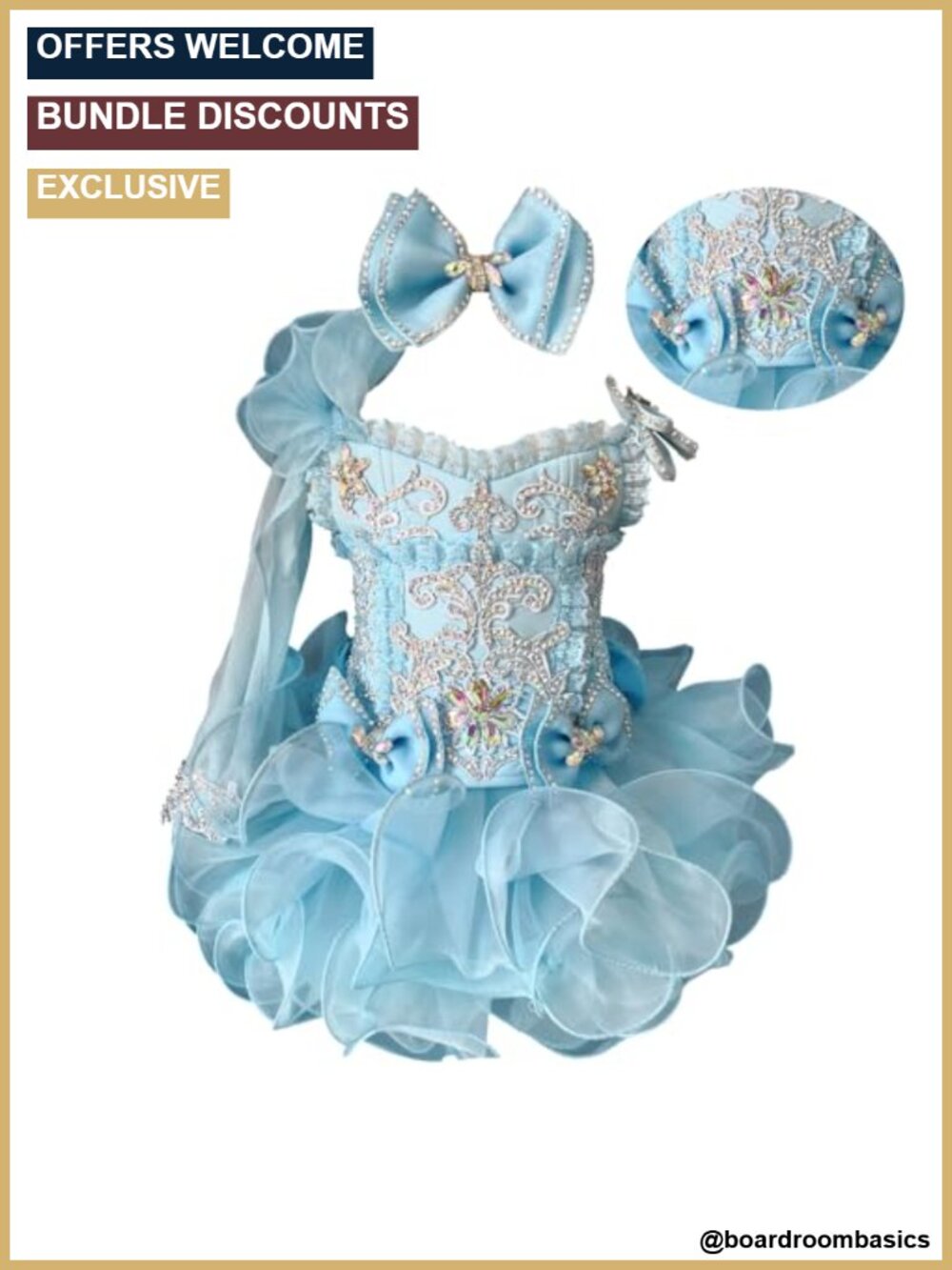 Girls Beaded Princess Pageant Birthday Dress Long Sleeve Formal